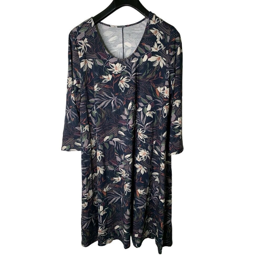Garnet Hill Dress floral tencel women's size XL NEW NWT